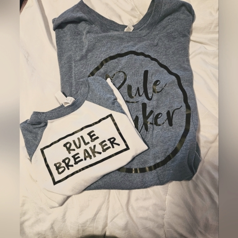 Mom & Me Shirt Blue/White Baseball Raglan Shirts